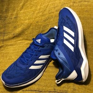 Blue and White Adidas Sneakers Trainers Athletic Shoes Size 12.5
